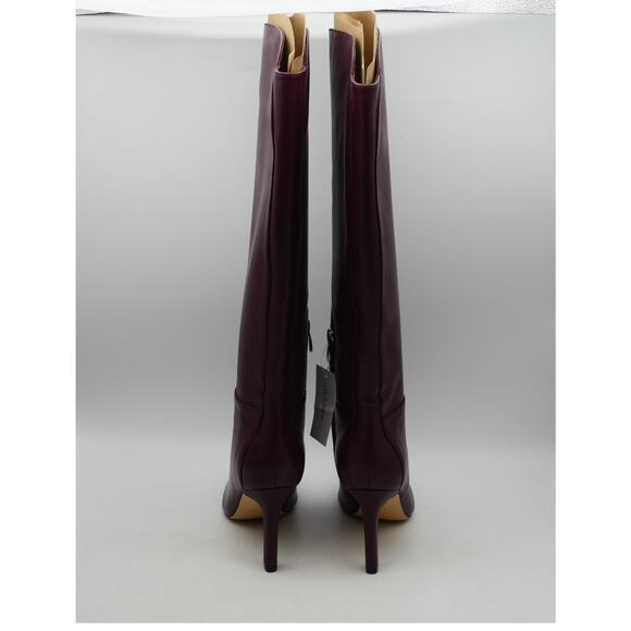 NEW Nine West Women's 5 WIDE CALF Sancha Knee High Boots Red Leather Heels - Picture 6 of 12